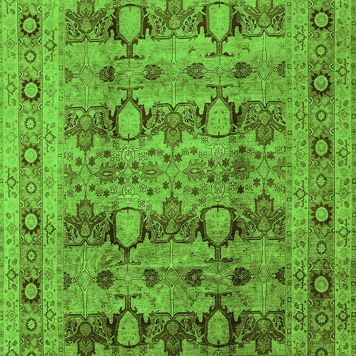 Machine Washable Oriental Green Industrial Area Rugs, wshurb878grn