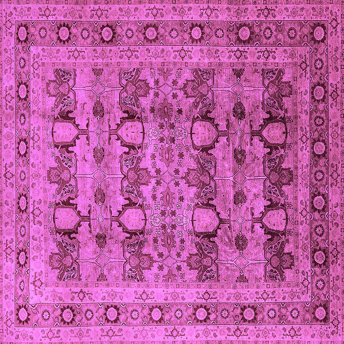 Square Machine Washable Oriental Purple Industrial Area Rugs, wshurb878pur