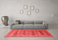 Machine Washable Oriental Red Industrial Rug, wshurb878red