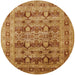 Round Machine Washable Industrial Modern Mahogany Brown Rug, wshurb878