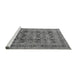 Sideview of Machine Washable Oriental Gray Industrial Rug, wshurb878gry