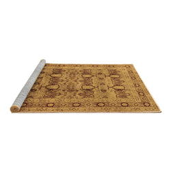 Sideview of Machine Washable Oriental Brown Industrial Rug, wshurb878brn