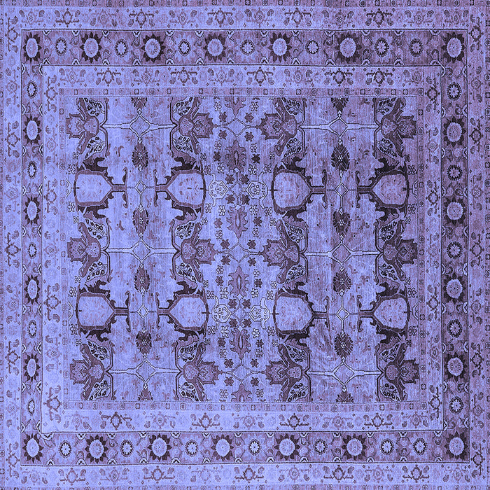 Square Oriental Blue Industrial Rug, urb878blu