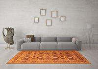 Machine Washable Oriental Orange Industrial Rug, wshurb878org