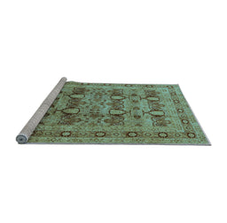 Sideview of Machine Washable Oriental Light Blue Industrial Rug, wshurb878lblu