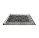 Sideview of Machine Washable Oriental Gray Traditional Rug, wshurb879gry