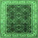 Square Oriental Emerald Green Traditional Rug, urb879emgrn