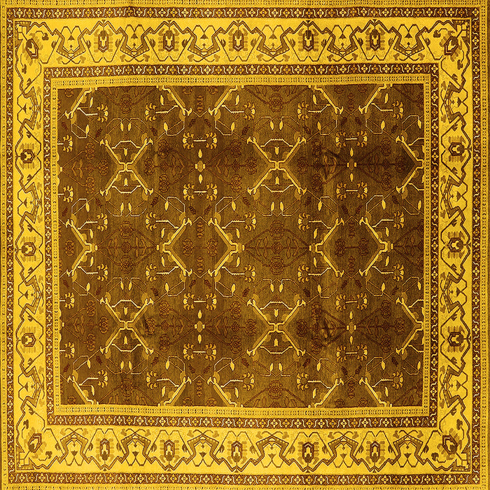 Square Oriental Yellow Traditional Rug, urb879yw