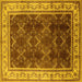 Square Oriental Yellow Traditional Rug, urb879yw