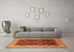 Machine Washable Oriental Orange Traditional Area Rugs in a Living Room, wshurb879org