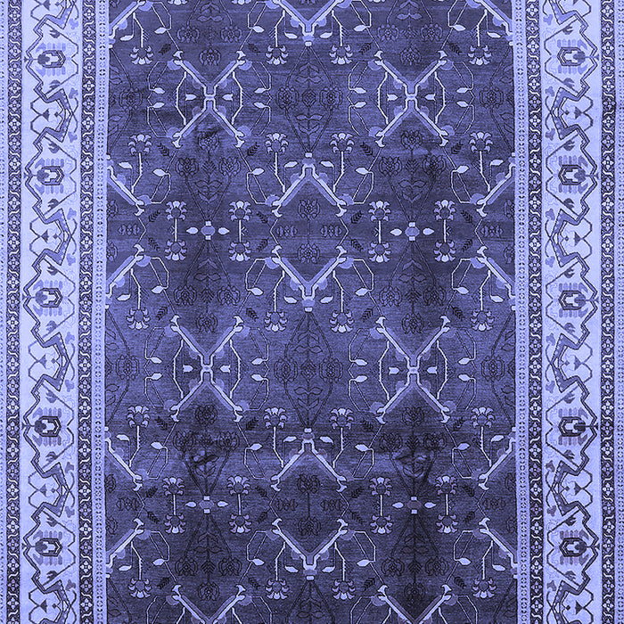 Machine Washable Oriental Blue Traditional Rug, wshurb879blu
