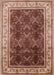 Mid-Century Modern Saffron Red Oriental Rug, urb879