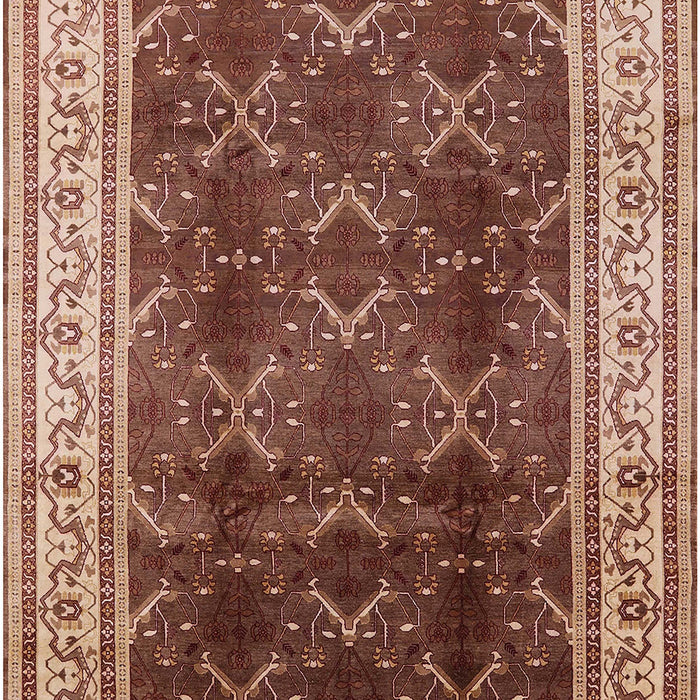 Mid-Century Modern Saffron Red Oriental Rug, urb879