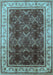 Machine Washable Oriental Light Blue Traditional Rug, wshurb879lblu