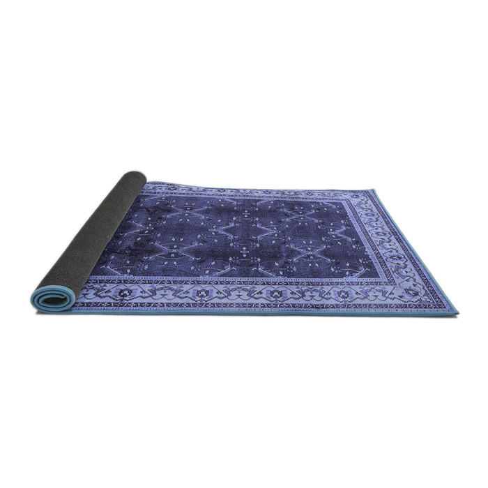 Sideview of Oriental Blue Traditional Rug, urb879blu