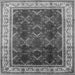 Square Machine Washable Oriental Gray Traditional Rug, wshurb879gry