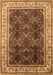 Machine Washable Oriental Brown Traditional Rug, wshurb879brn