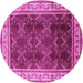 Round Oriental Pink Traditional Rug, urb879pnk