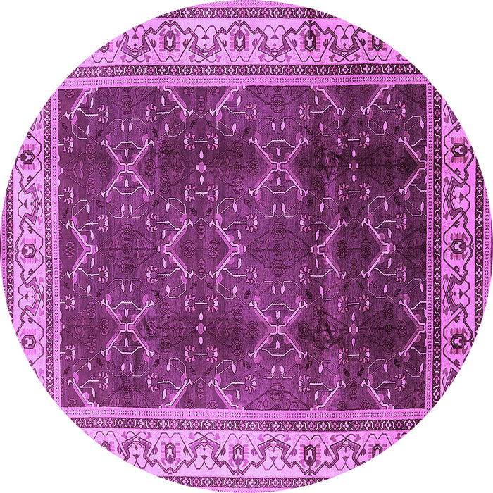 Round Machine Washable Oriental Purple Traditional Area Rugs, wshurb879pur