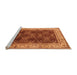 Sideview of Machine Washable Oriental Orange Traditional Area Rugs, wshurb879org