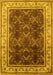 Machine Washable Oriental Yellow Traditional Rug, wshurb879yw