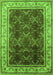 Machine Washable Oriental Green Traditional Area Rugs, wshurb879grn