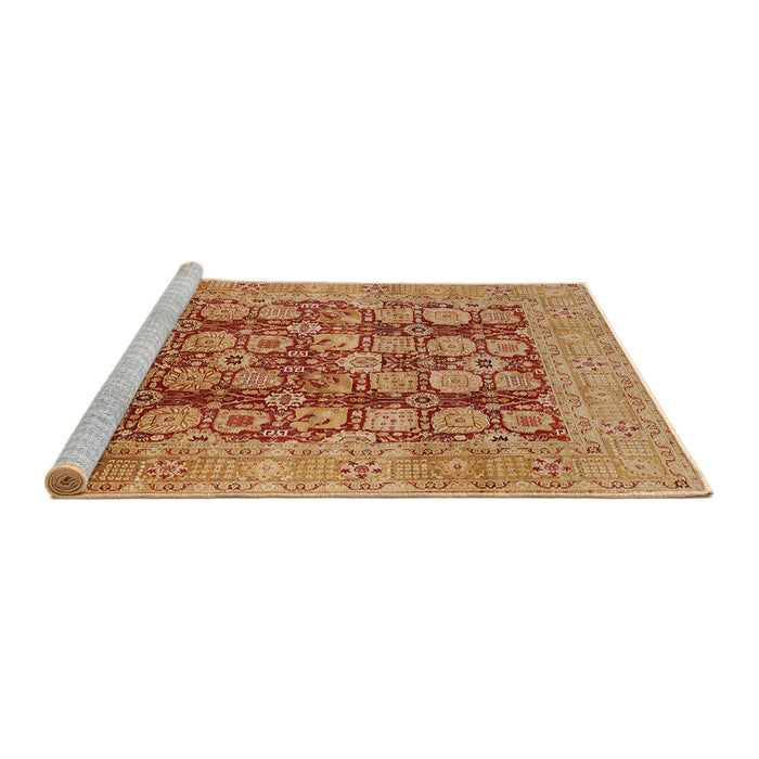 Sideview of Machine Washable Industrial Modern Orange Rug, wshurb880