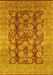 Machine Washable Oriental Yellow Traditional Rug, wshurb880yw