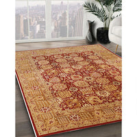 Mid-Century Modern Orange Oriental Rug, urb880