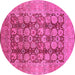 Round Oriental Pink Traditional Rug, urb880pnk