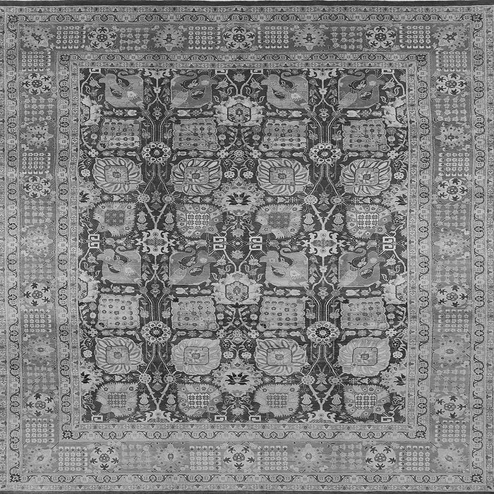 Square Oriental Gray Traditional Rug, urb880gry