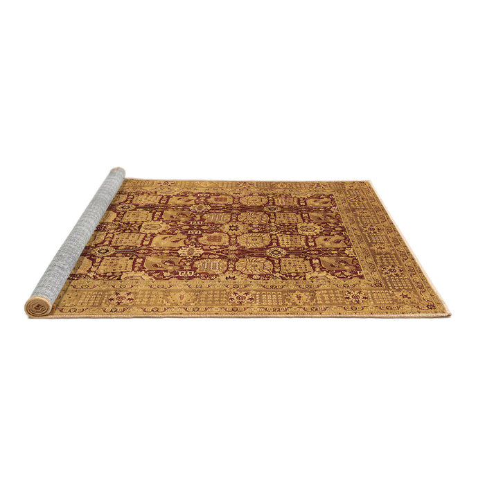 Sideview of Machine Washable Oriental Brown Traditional Rug, wshurb880brn