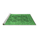 Sideview of Machine Washable Oriental Emerald Green Traditional Area Rugs, wshurb880emgrn