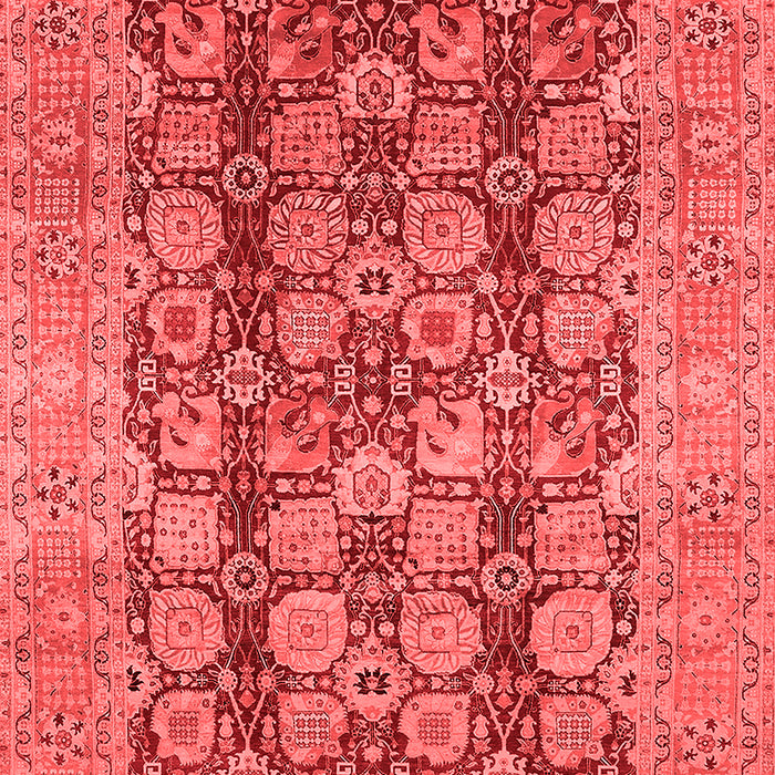 Machine Washable Oriental Red Traditional Rug, wshurb880red