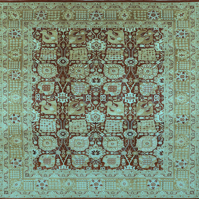 Square Oriental Light Blue Traditional Rug, urb880lblu