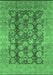 Machine Washable Oriental Emerald Green Traditional Area Rugs, wshurb880emgrn