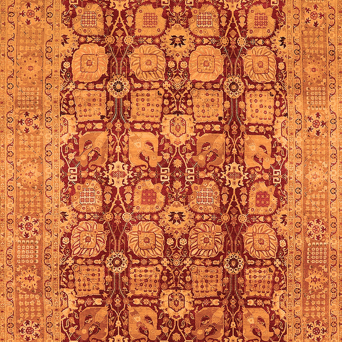 Machine Washable Oriental Orange Traditional Area Rugs, wshurb880org