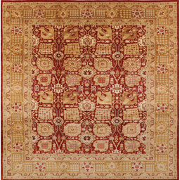 Square Machine Washable Industrial Modern Orange Rug, wshurb880