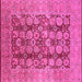 Square Machine Washable Oriental Pink Traditional Rug, wshurb880pnk