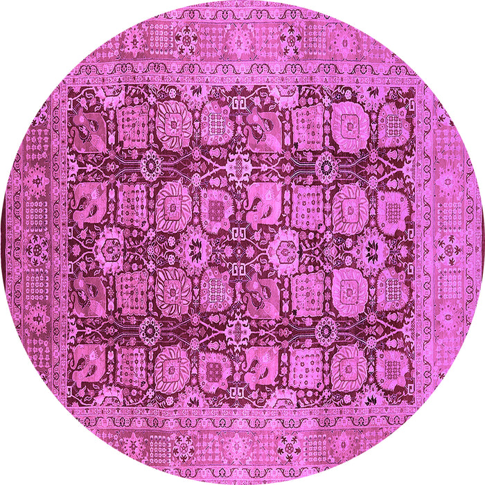 Round Oriental Purple Traditional Rug, urb880pur