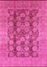 Machine Washable Oriental Pink Traditional Rug, wshurb880pnk