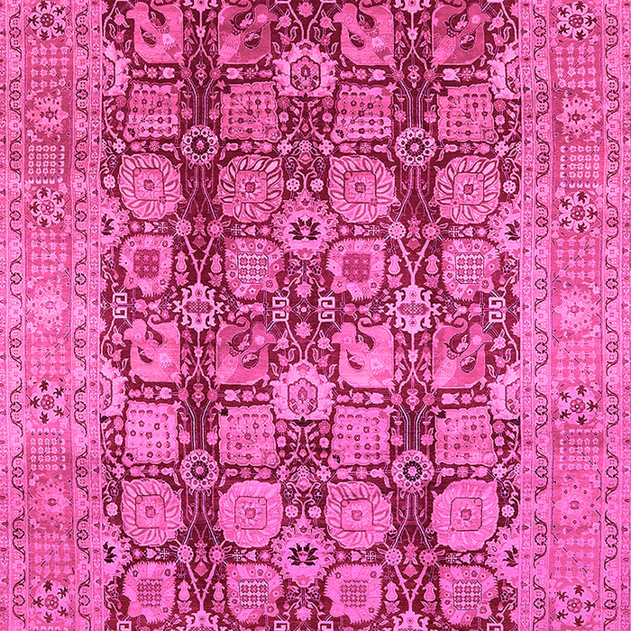 Machine Washable Oriental Pink Traditional Rug, wshurb880pnk