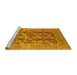 Sideview of Machine Washable Oriental Yellow Traditional Rug, wshurb880yw