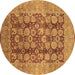 Round Oriental Brown Traditional Rug, urb880brn