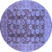 Round Oriental Blue Traditional Rug, urb880blu