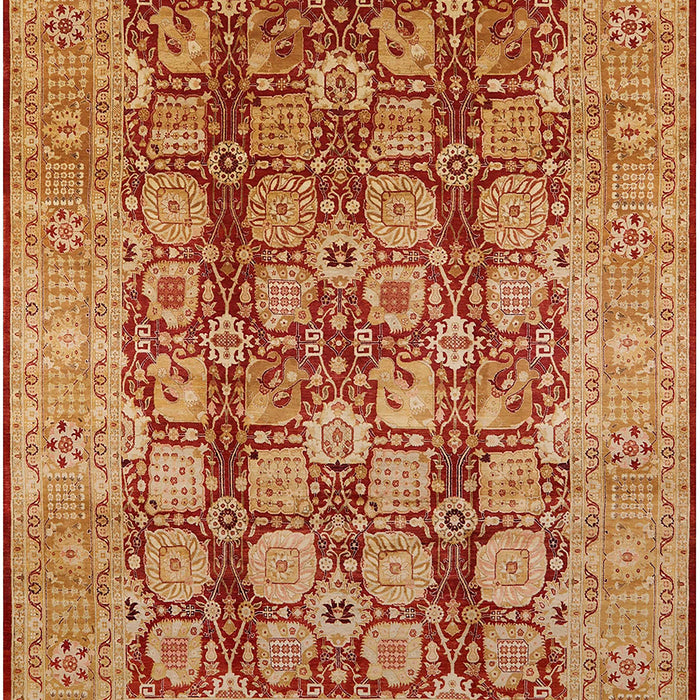Mid-Century Modern Orange Oriental Rug, urb880
