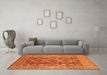 Machine Washable Oriental Orange Traditional Area Rugs in a Living Room, wshurb880org