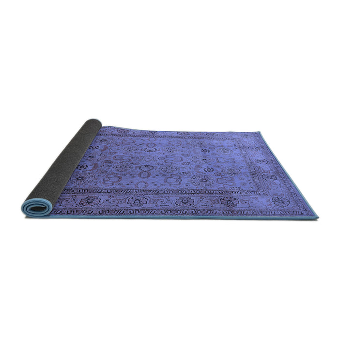 Sideview of Oriental Blue Traditional Rug, urb881blu