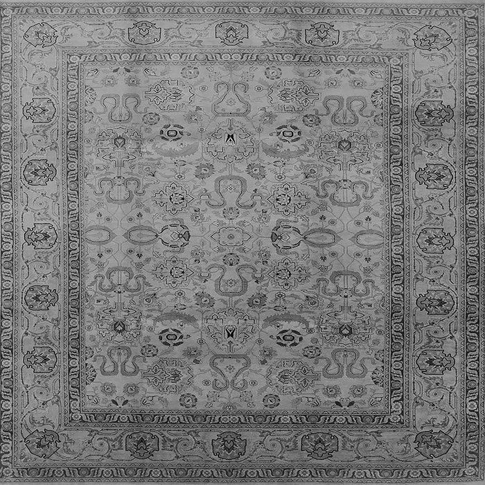 Square Machine Washable Oriental Gray Traditional Rug, wshurb881gry
