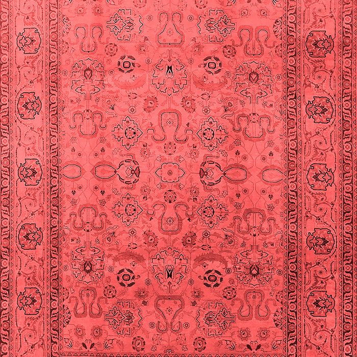 Machine Washable Oriental Red Traditional Rug, wshurb881red